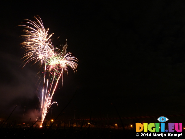 FZ009394 Colourful Fireworks at Llantwit Major rugby club